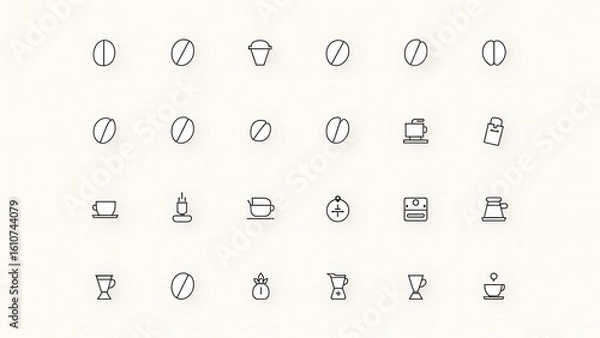 Obraz Minimalist Coffee Icons Collection