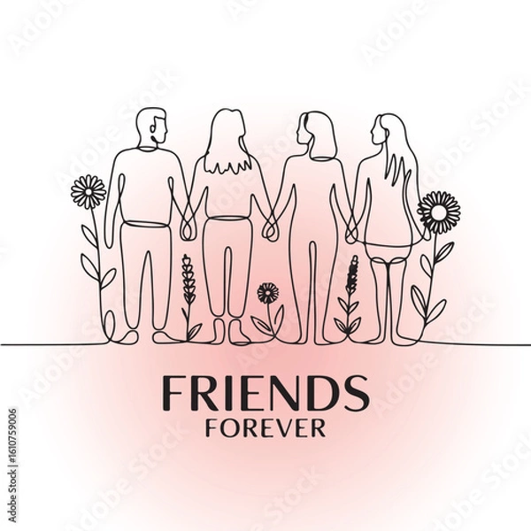 Obraz Friends Forever Simple Line Art