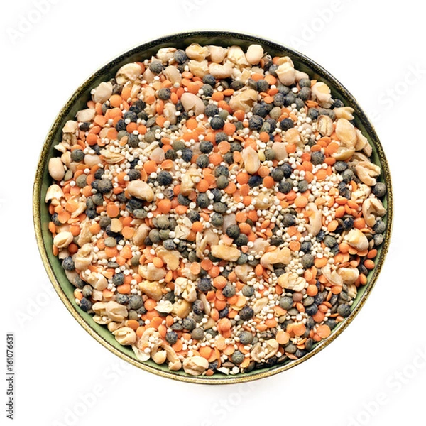 Fototapeta Lentils Quinoa and Beans Top View Isolated