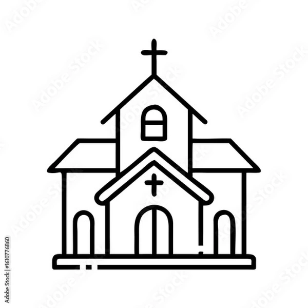 Obraz church icon set
