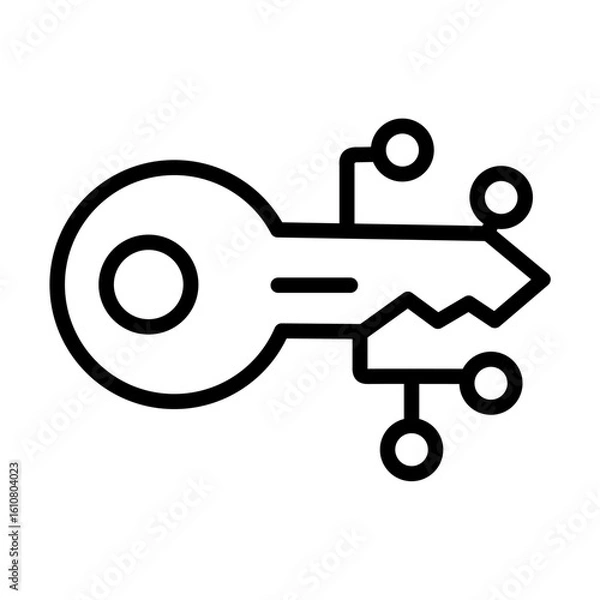 Obraz Digital Key Cyber Security Access Icon Unlock Online Networks Internet Data Secure Authentication Encryption Code Private Information System Control