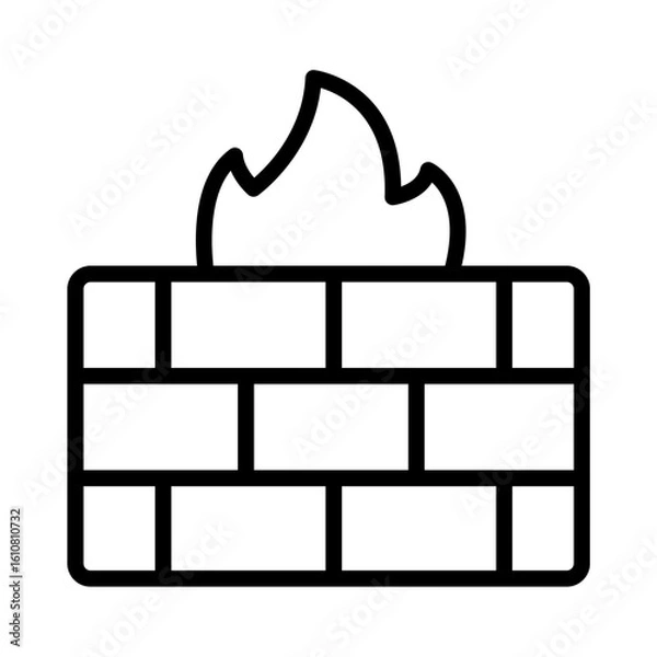 Fototapeta Firewall Brick Wall Cyber Security Icon Digital Network Defense Internet Protection Barrier System Safeguarding Threats Unauthorized Access