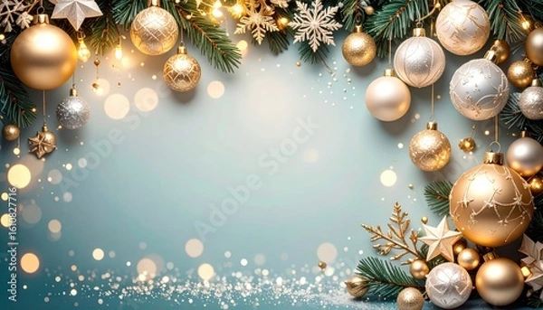 Obraz Festive holiday decorations winter wonderland image showcase cozy atmosphere close-up view christmas concept