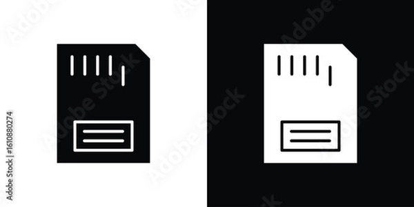 Fototapeta Memory card icon vector illustration glyph style designs for web.
