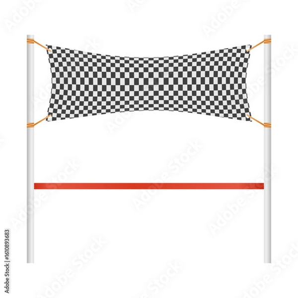 Fototapeta Checkered Finish Line Vector. Finish Line for Racing Competition. Race Attributes.