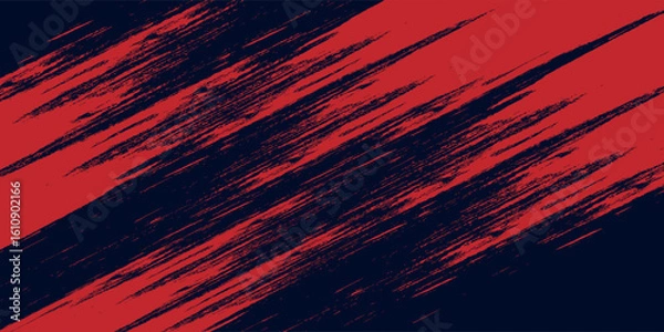 Fototapeta Red halftone dots blue color pattern gradient grunge texture background. Dot pop art comic sport style vector illustration. Eps10