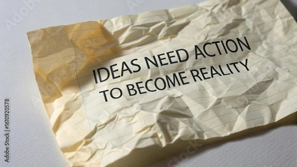 Fototapeta Ideas Need Action to Become Reality in a Bright Environment