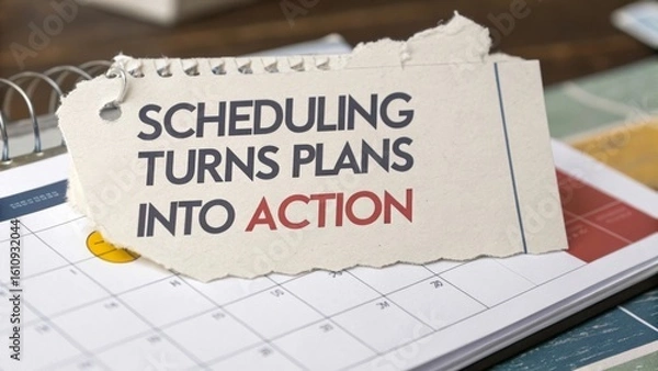 Fototapeta Action Plan Scheduling for Effective Time Management in Business Environment with Motivational Quote