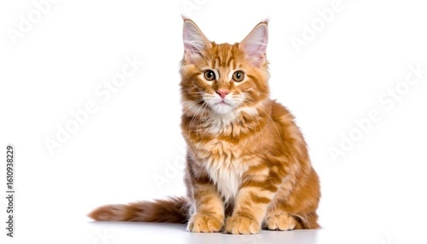 Fototapeta Cute ginger Maine Coon kitten