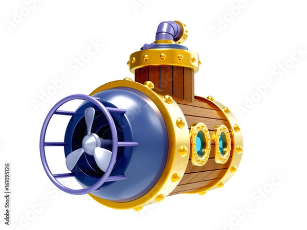 Obraz old wooden submarine back