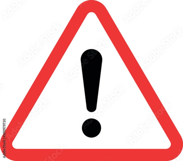 Obraz Red warning triangle with black exclamation mark