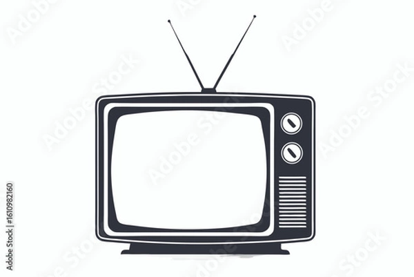 Fototapeta tv black and white on white background