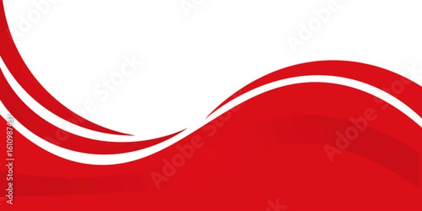 Fototapeta Vector red line background curve element with white space for text and message design, overlapping layers.