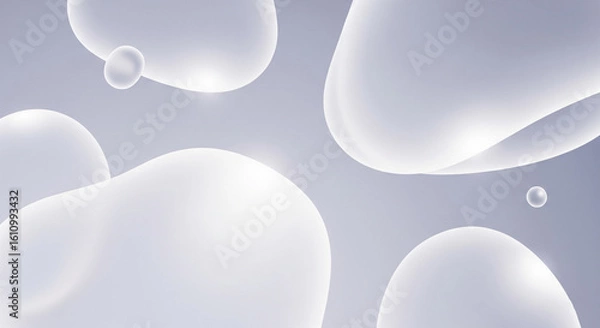 Obraz Abstract Lavender and White Organic Shapes: Serene Minimalist Background