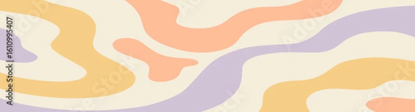 Fototapeta Twisted distorted retro groovy banner background