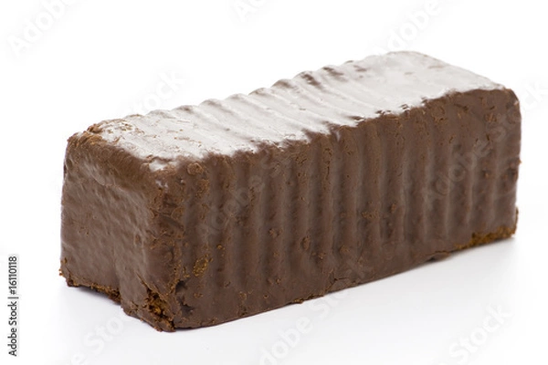 Fototapeta delicious chocolate Plum cake homemade dessert isolated