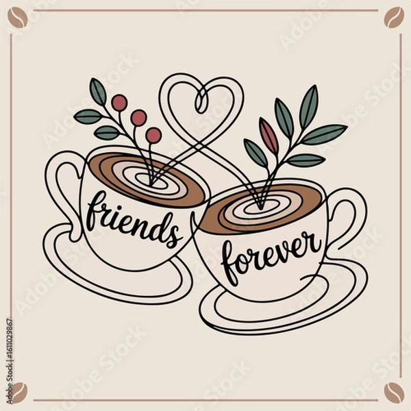 Obraz Friends Forever Simple Line Art