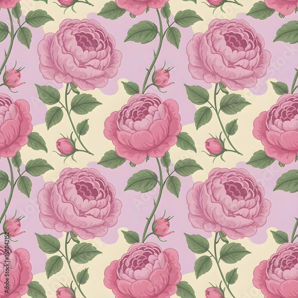 Fototapeta seamless pattern with roses