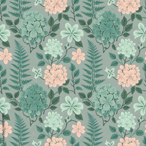 Fototapeta seamless pattern with flowers