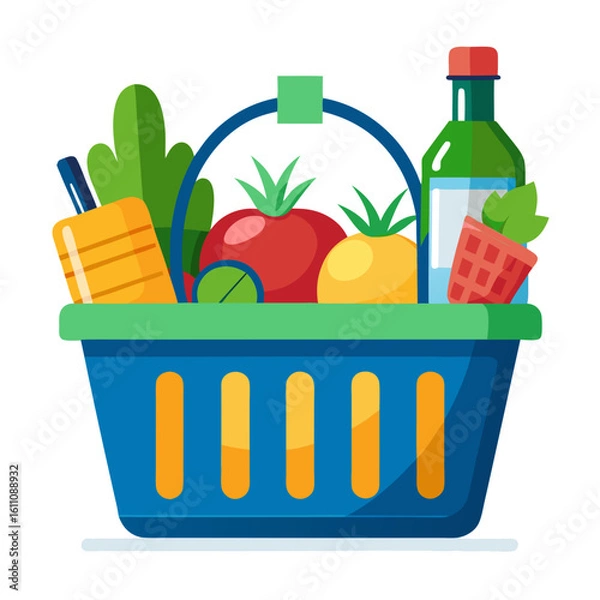 Obraz shopping basket with groceries