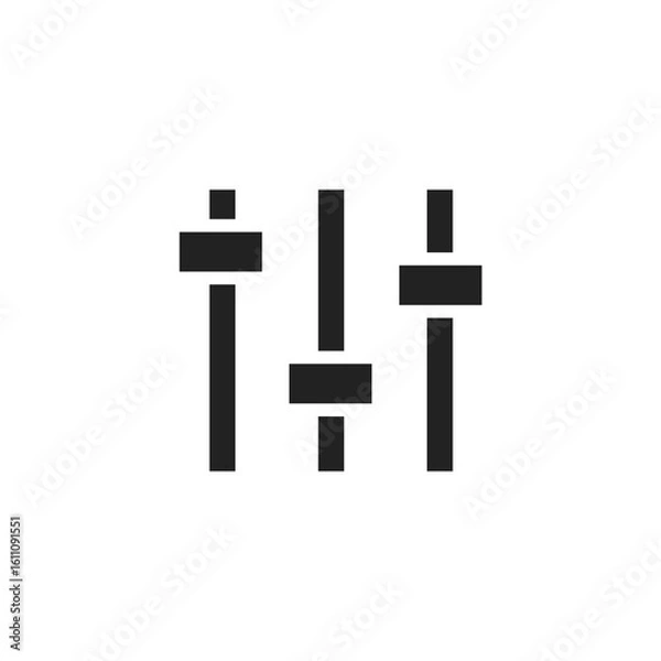 Obraz Audio equalizer eq music icon web flat simplified isolated on white background