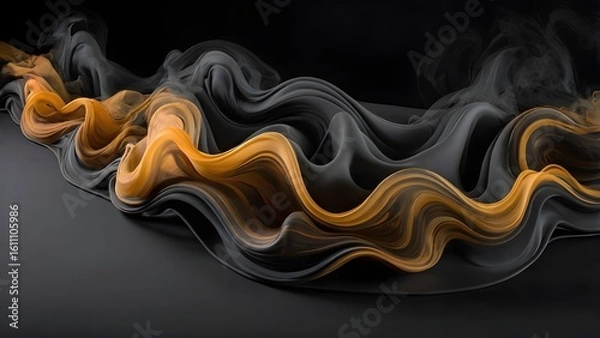 Fototapeta Dark Ember Curl Abstract Background