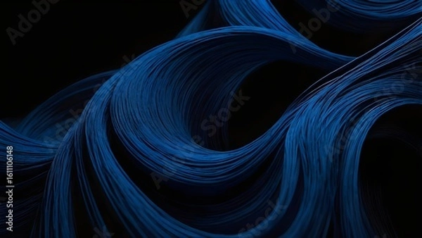Fototapeta Elegant Light Threads in Blue Flow