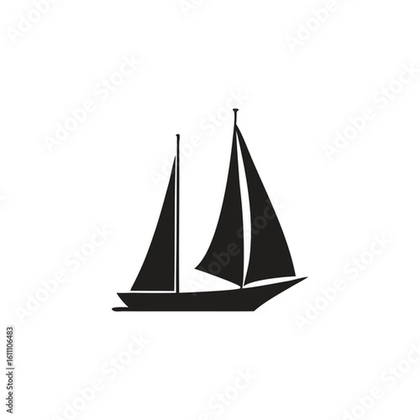 Fototapeta Nautical Sailing Ship or Yacht Vector Graphic
