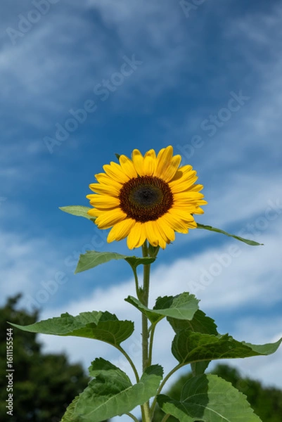 Fototapeta 夏の青空とヒマワリ