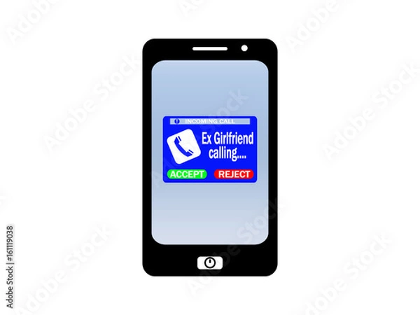Fototapeta Smartphone with an ex girlfriend calling 