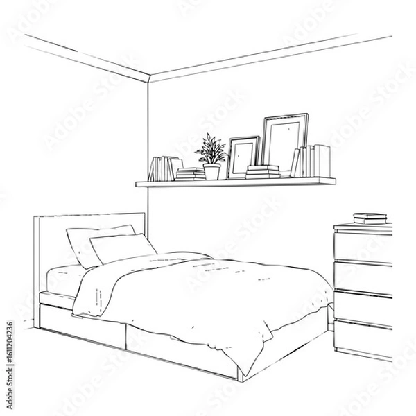 Obraz Illustration of a bedroom