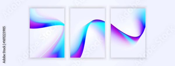 Obraz Vibrant flowing gradient waves in abstract layout for modern digital compositions