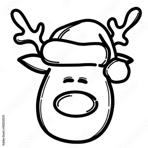 Obraz Reindeer doodle cartoon 