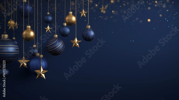 Obraz Elegant Holiday Ornaments on Dark Background