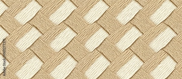 Fototapeta Interwoven strands create textured abstract pattern with neutral beige color scheme