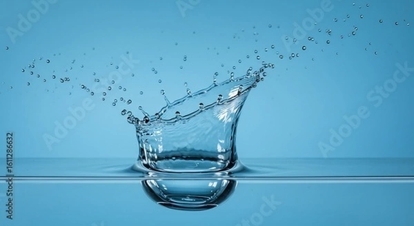 Obraz Water Splash Crown Formation in Blue