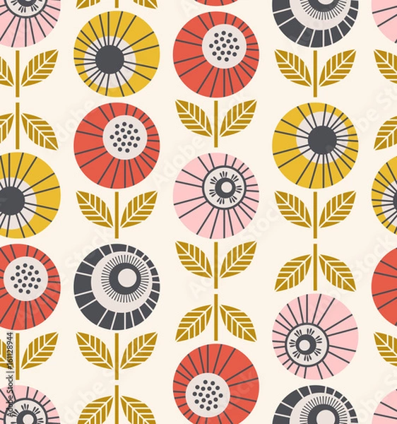 Obraz seamless retro pattern with flowers