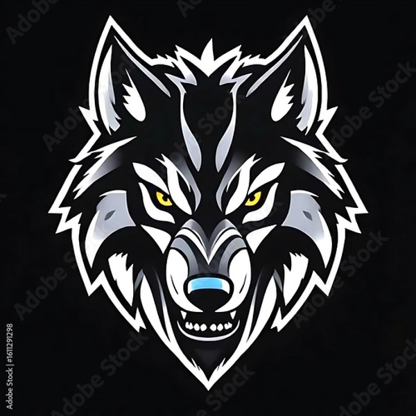 Fototapeta wolf head logo