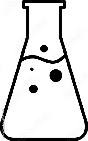 Obraz Lab flask icon black and white. Vector illustration