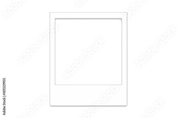 Fototapeta Realistic empty instant photo frame mockup. White polaroid style picture with shadow. Blank retro border for photography. Vintage memory concept vector illustration.