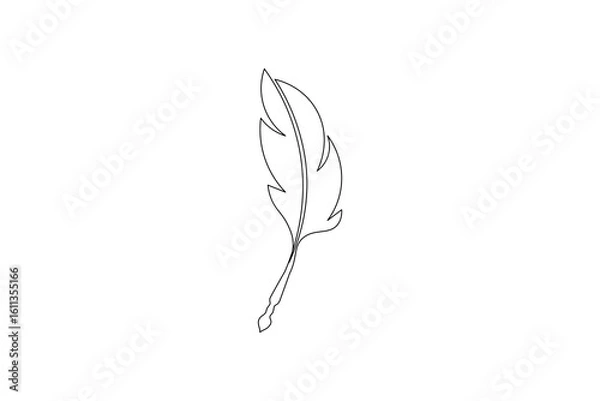 Obraz Pen feather continuous one line drawing vector illustration
