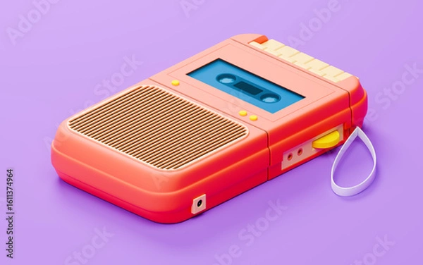 Fototapeta cassette retro recorder bright