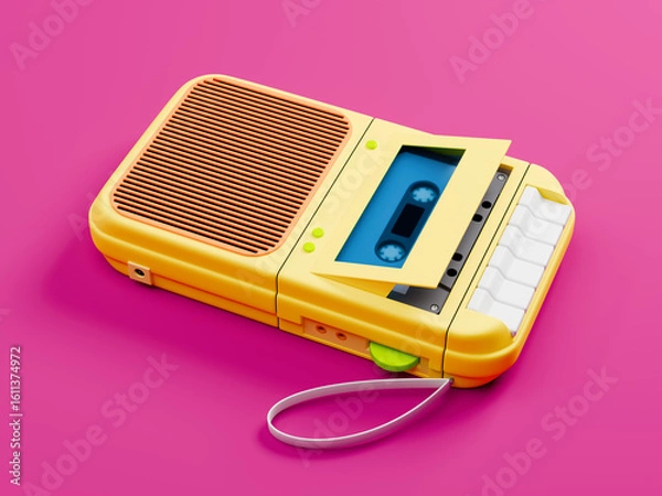 Fototapeta cassette retro recorder bright