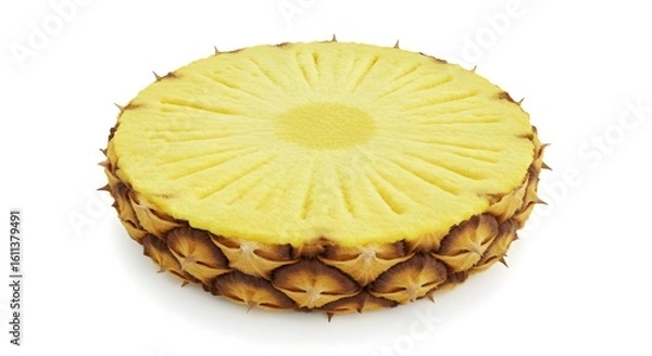 Fototapeta Delicious pineapple slice, a symbol of tropical freshness, isolated for culinary uses