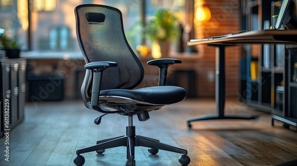 Obraz Smart chair settings dashboard for office comfort. 