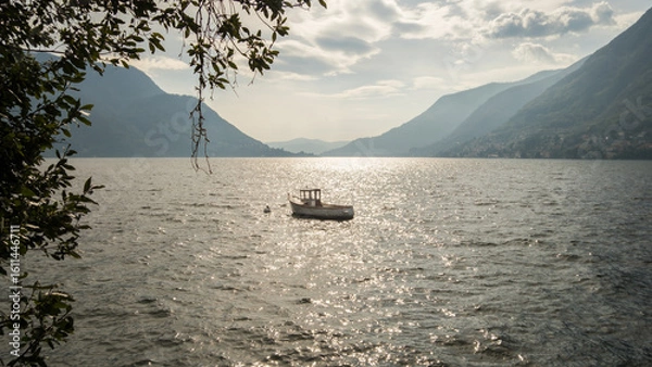 Obraz Sunset on Lake Como, Italy