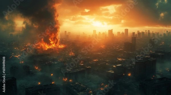 Fototapeta The environmental devastation caused by humen activity.