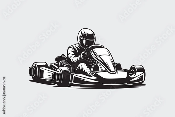 Obraz go kart racing illustration vector
