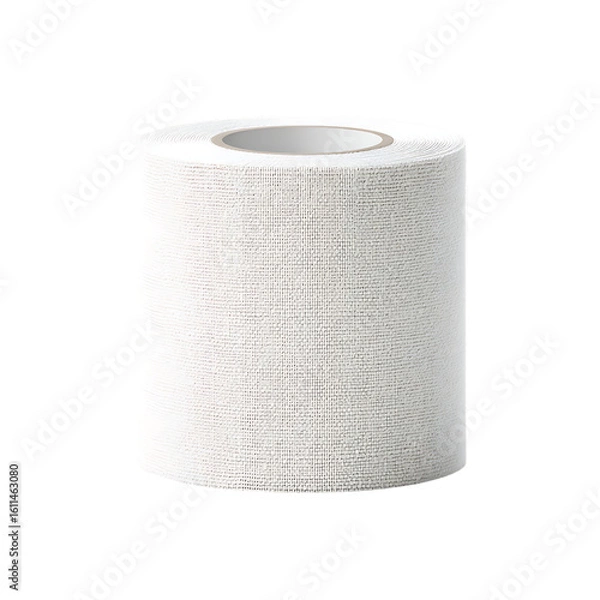 Fototapeta White cohesive elastic bandage roll for medical use isolated on transparent background