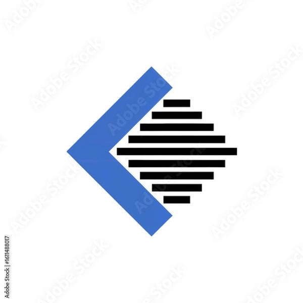 Obraz Modern Abstract Tech Logo with Blue Arrow and Black Striped Circle.